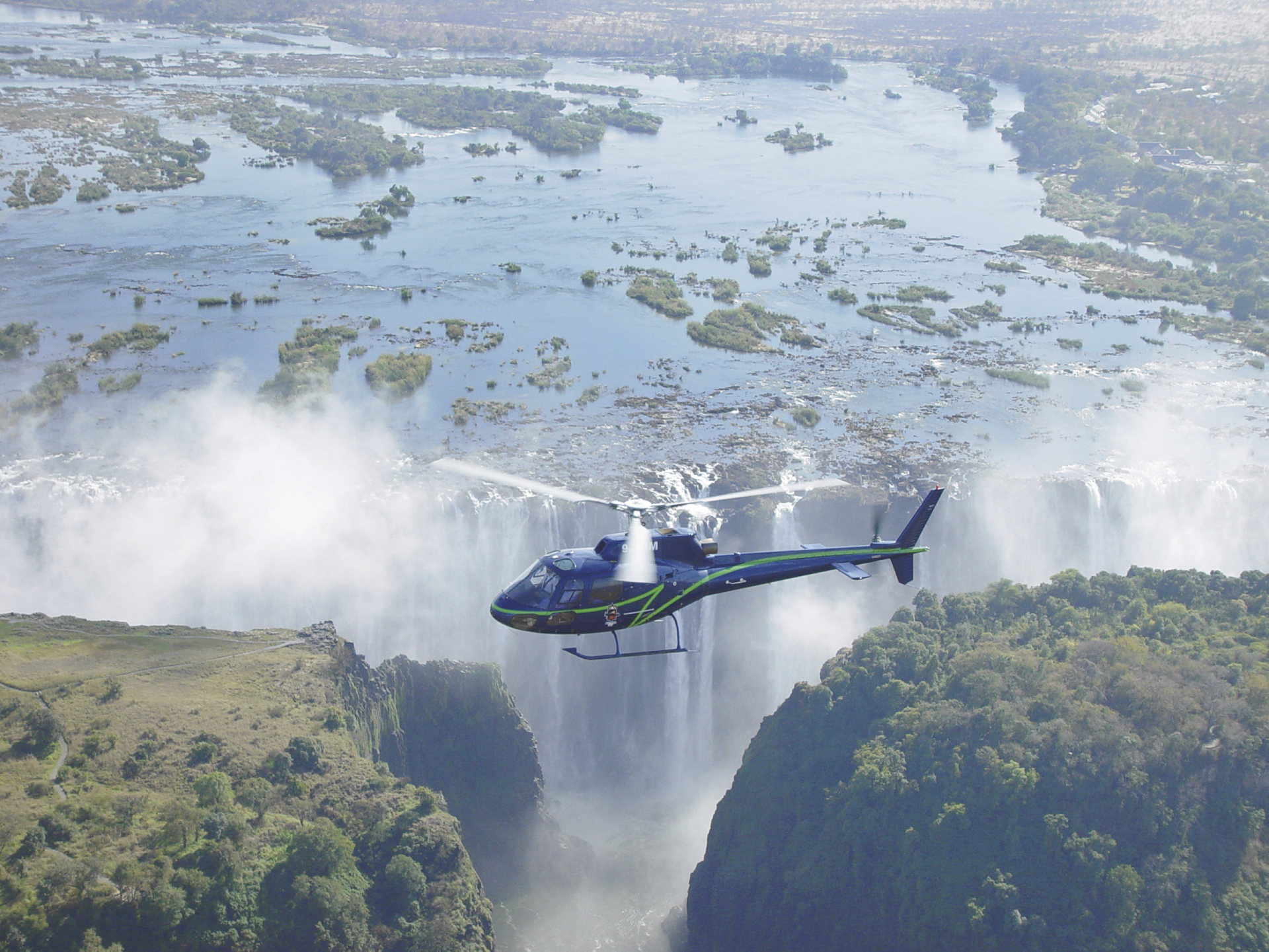 Helikopter Flug über die Victoria Wasserfälle